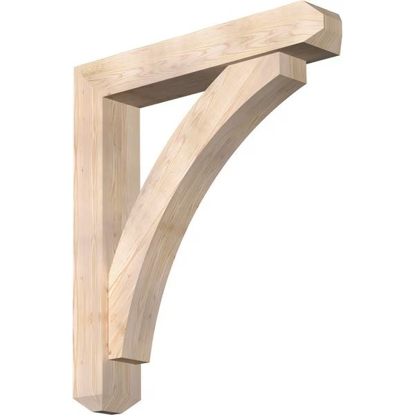 Thorton Craftsman Smooth Bracket w/ Offset Brace, Douglas Fir, 7 1/2